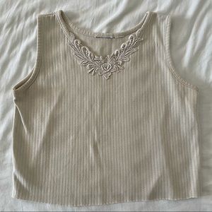 DETAILED BEIGE TANK TOP